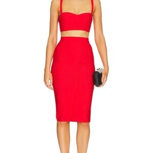 Superdown Bold Red Skirt Set